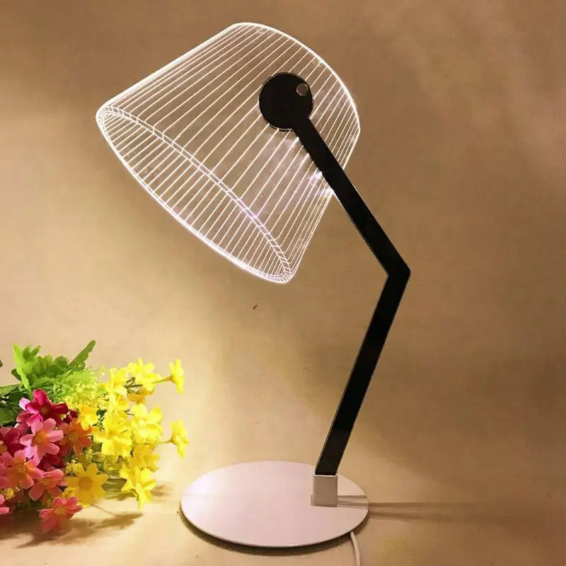 Simple Acrylic 3D Table Lamp LED Light Bedside Lamp Study Living Room Bedroom Decoration Desk Light Creative Stereo Vision Light (4)