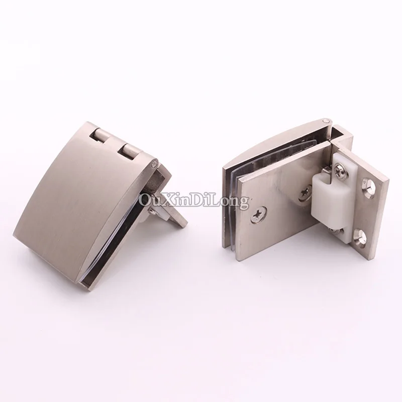 Cabinet Glass Door Hinges 4PCS Brushed Finished for Cupboard Clamps