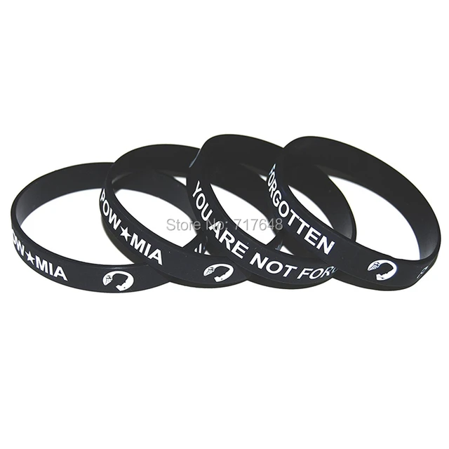 200pcs Pow Mia You Are Not Forgotten Military Memorial Wristband 200pcs Pow Mia You Are Not Forgotten Military Memorial Wristband Silicone Bracelets Free Shipping By Fedex