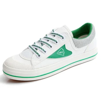 

Nice Fashion Canvas Woman Shoes Casual Women Lace Up Flats Shoes Comfortable Women Loafers White Shoes Plus Size 25-28 Cd55