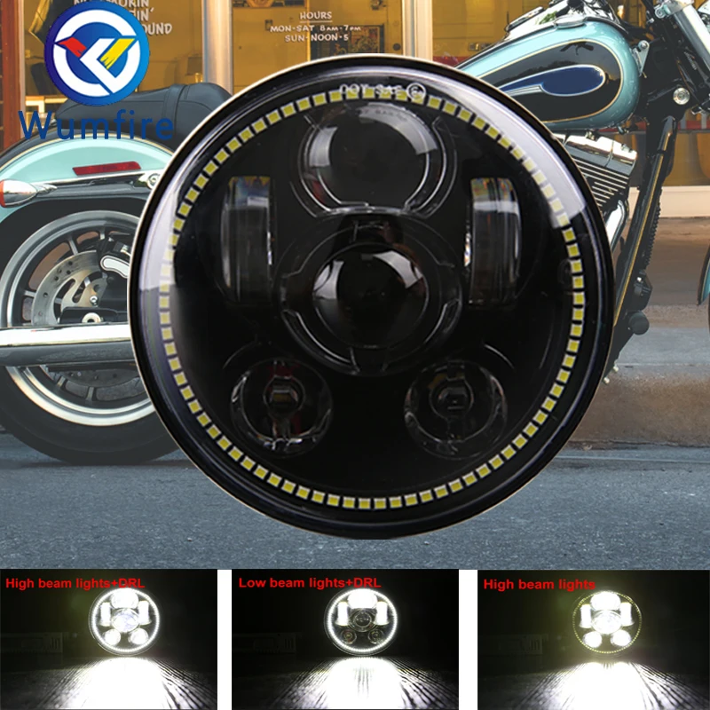 

5.75" DRL Motorcycle LED Headlight 5-3/4" LED Headlight With Park Light Projector LED Headlamp