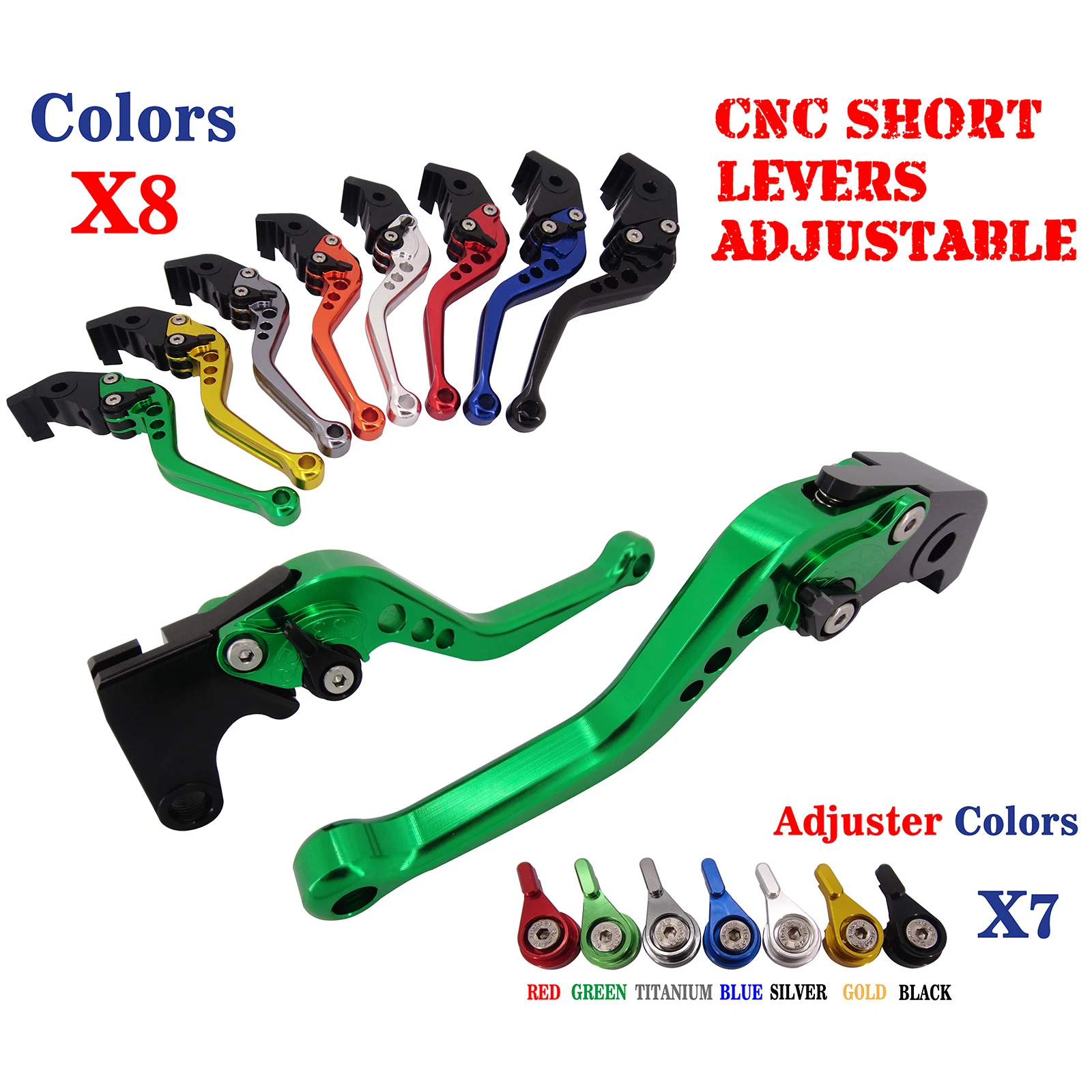 

CNC Short Clutch Brake Levers For Kawasaki ZX6R 636 ZX6RR ZX9R ZX10R ZX12R Z1000