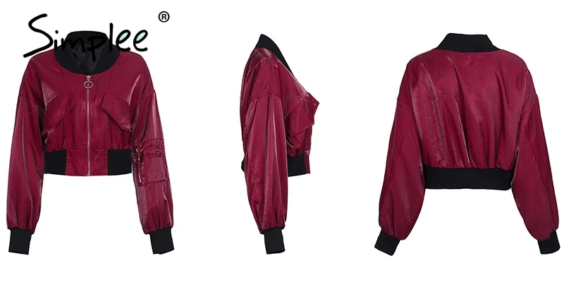 Женская куртка винного цвета Simplee, бейсбольная куртка, женская молодежная одежда на осень и зиму