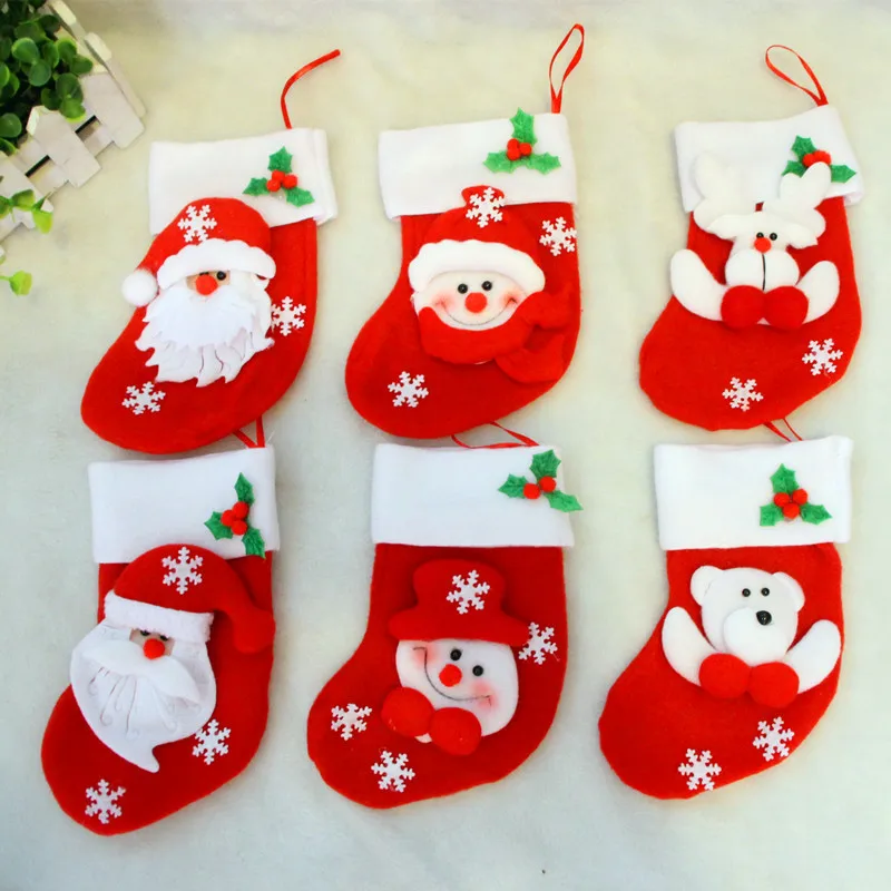6pcs Lot Of Merry Christmas Socks Christmas Decoration For Home