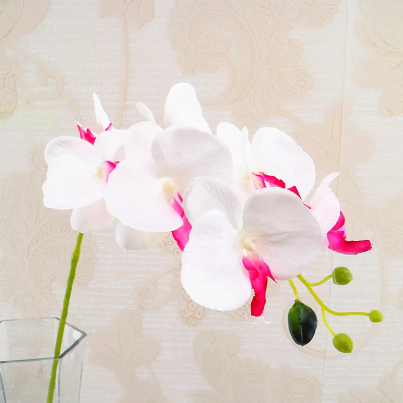 Flone Artificial Orchid Silk Fake Flowers Branch 78cm Butterfly Orchid Wedding Arch Flowers Home Balcony Decoration Orchidea (9)
