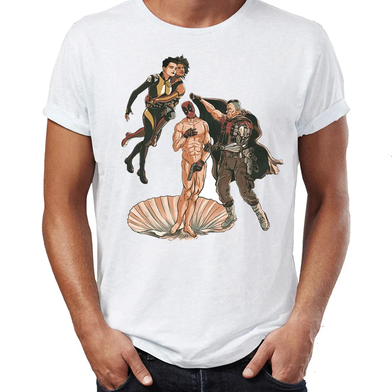 

Men's T Shirt The Birth of Deadpool Venus Painting Parody Funny Awesome Artwork Printed Tee