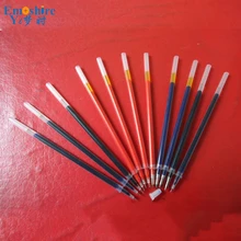 100 шт./лот 0,5 мм Водонепроницаемый роликовая шариковая ручка с поставкой смотровым окошком и пополнения свинцовые стержни цвет: черный, синий офиса письменные принадлежности Поставки P315