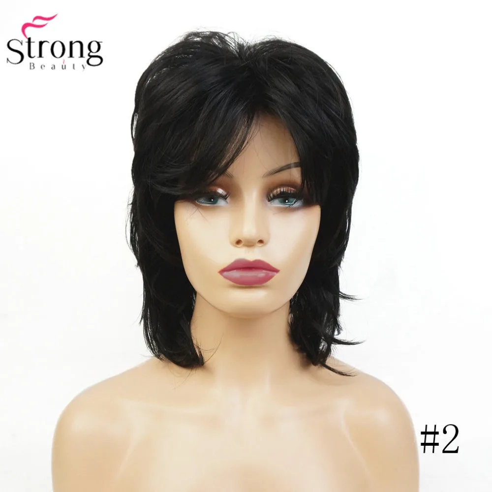 StrongBeauty женский синтетический парик черный Средний кудрявый волос Ombre Auburn/Блонд парики из натуральных волос