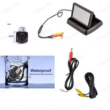 

Foldable TFT LCD 4.3 inch Rear view Mirror Monitor with car Rear reversing backup parking CCD Night Vision camera