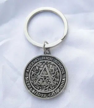 

2017 NEW Antique silver key chain letter of a with ring holder Customized design logo NO MOQ