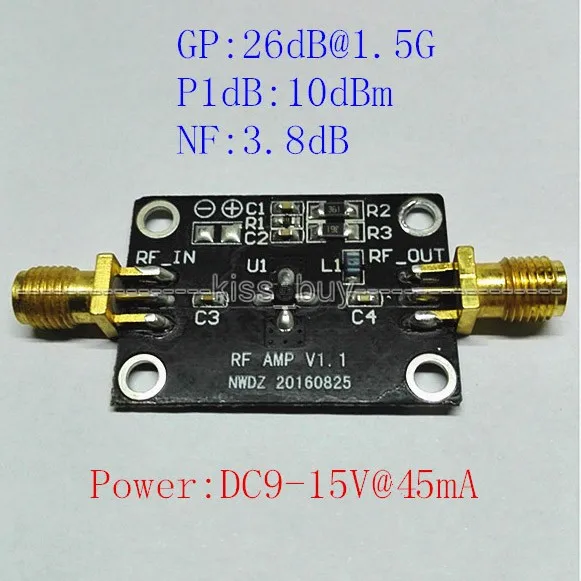 10K-2G 0 1-2000 м LNA широкополосный усилитель получить 26dB@1.5G сигнал FM приемник HF VHF / UHF Ham