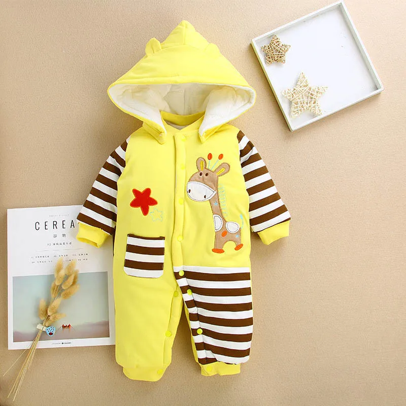 BibiCola Baby Winter Jumpsuit Newborn Baby Winter Cotton Thicken Long
