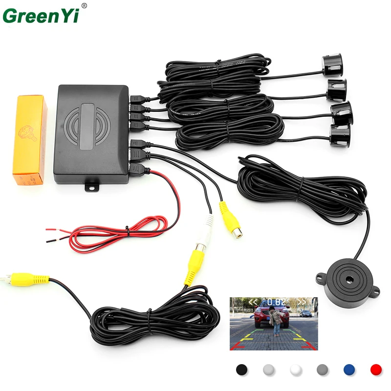 

Dual-Core CPU Car Video Parking Sensor Car Parking Reverse Backup Radar System with 4 Sensors, Can Connect DVD&Monitor