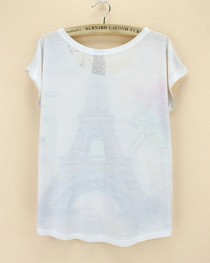 Футболка женская летняя с принтом Эйфелевой башни|top tees|fashion teest-shirt women |