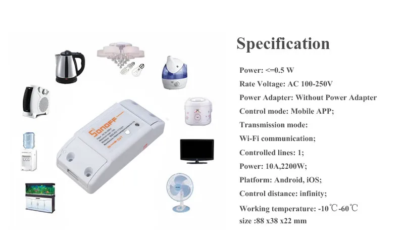Itead Sonoff беспроводной переключатель универсальный модуль автоматизации умного дома таймер Diy Wifi переключатель пульт дистанционного управления через IOS Android