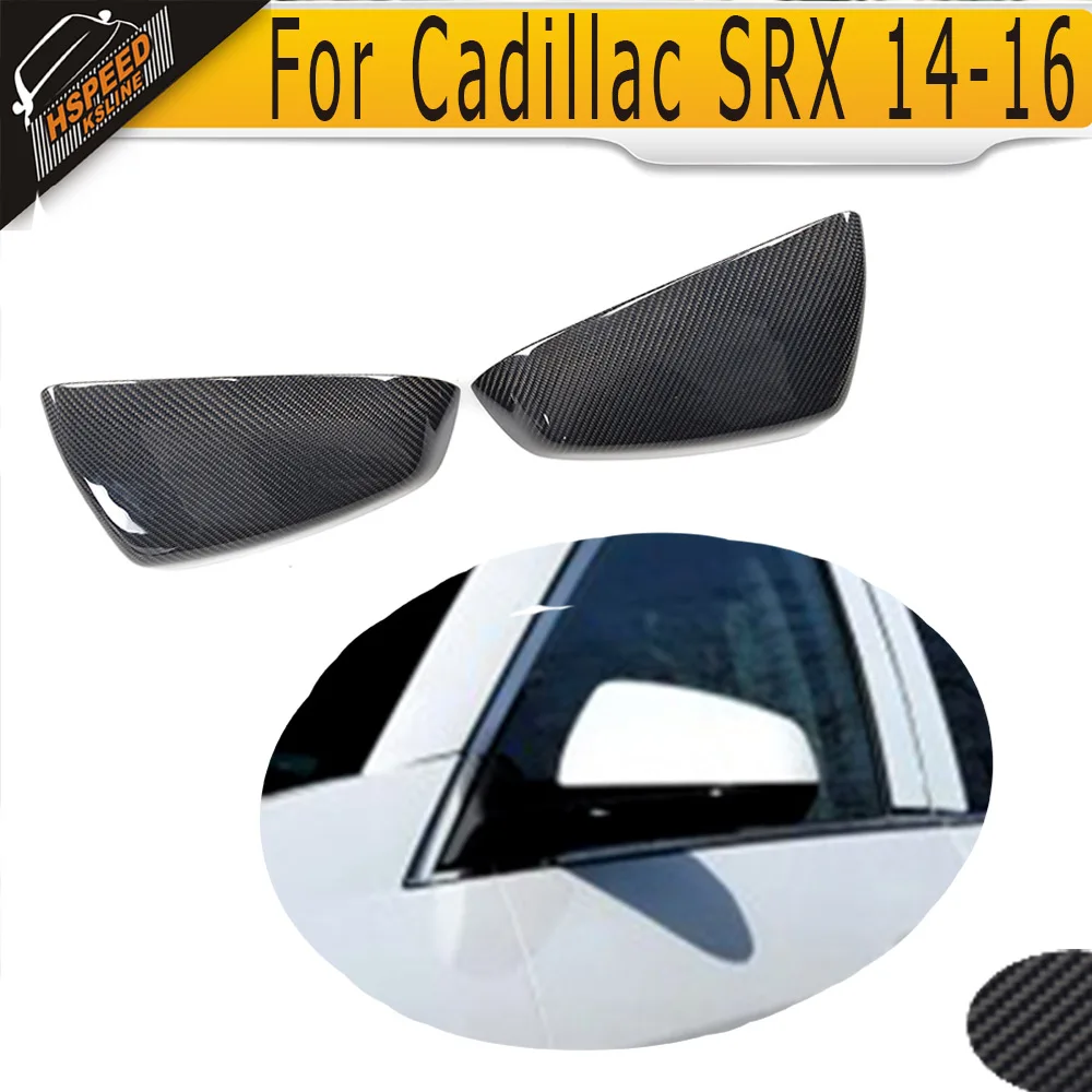 Carbon Fiber Full Replacement side rear back view mirror covers Caps for Cadillac SRX 2014 2015 2016