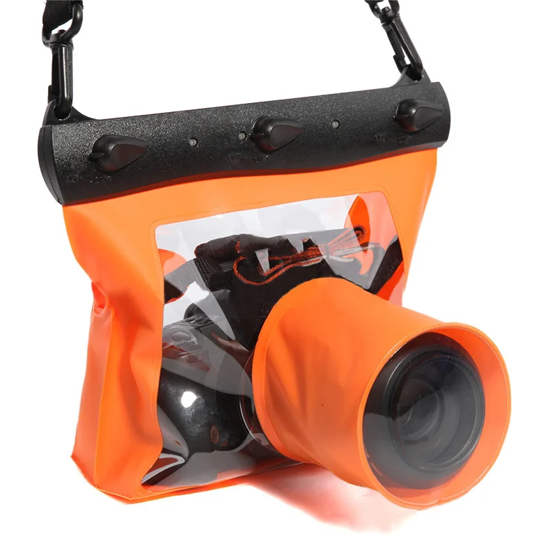 Высокое качество водонепроницаемый подводный чехол HD Универсальный фотографический защитный для SLR/DSLR камеры - Цвет: Оранжевый