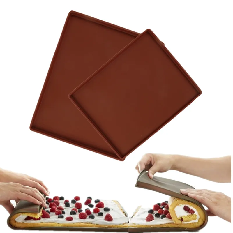 

1pc Non-stick Silicone Oven Cake Roll Mat Functional Baking Macaron Cake Pad Swiss Roll Pad Pastry Bakeware Baking Tools