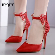 BYQDY Women Pumps Fashion Women's Shoes Sweet Bowknot High Heel Shoes Side Hollow Pointed Wedding Valentine shoes Bride Footwear 2018 fashion delicate sweet bowknot high heel shoes side hollow pointed stiletto heels shoes women pumps