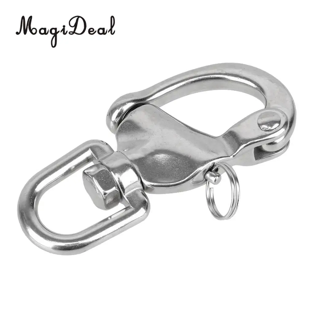 MagiDeal 2-3/4' Eye Snap Shackle with Small Swivel Bail Stainless Steel Hardwear for Marine Boat Sailboat Sailing Yacht Caravan