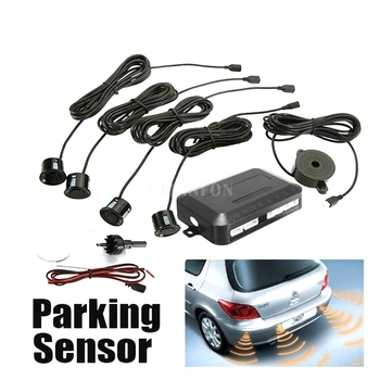 

100Sets DC12V LED Car Parking Sensor 4 Sensors Monitor Auto Reverse Backup Radar Detector System Kit Sound Alert Universal