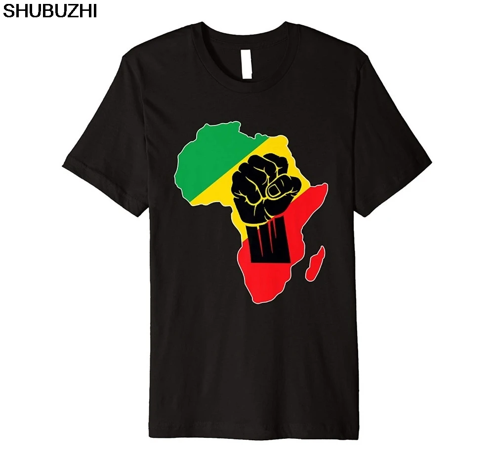 

Africa Black Power Africa Map Fist African Pride 100% Cotton Summer Men Tops Tees Funny Print T Shirts