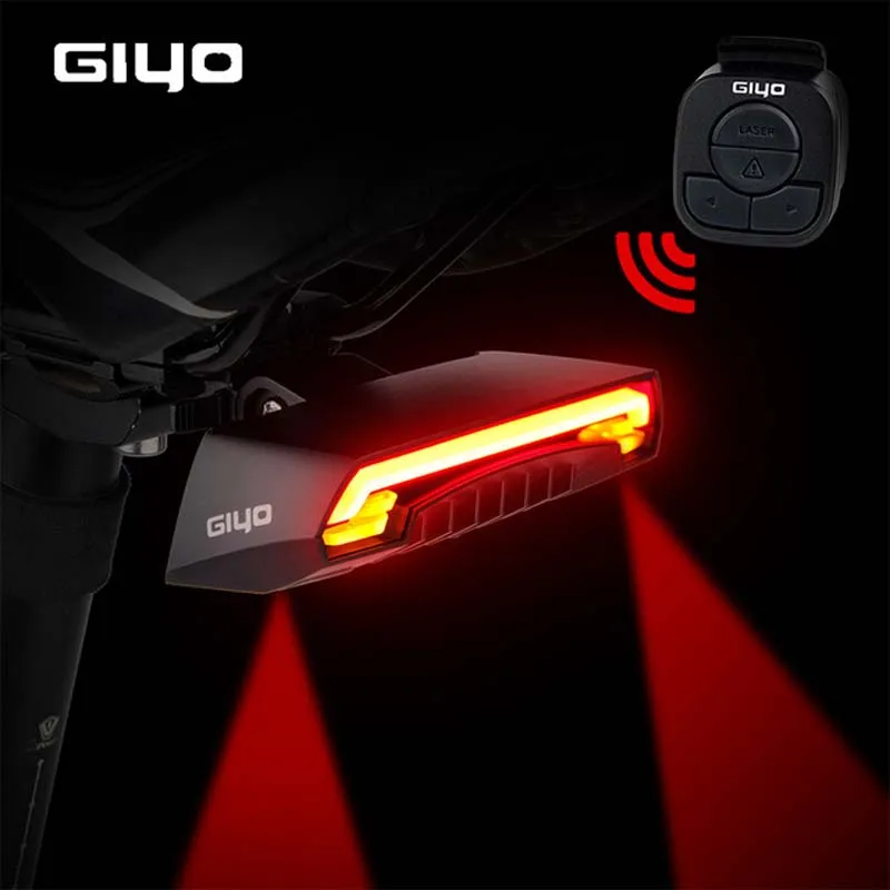 

USB Rechargeable Bicycle Light LED Taillight Remote Control Turn Signal Warning Light Flash Mode Bike Rear Light Bike Back Light