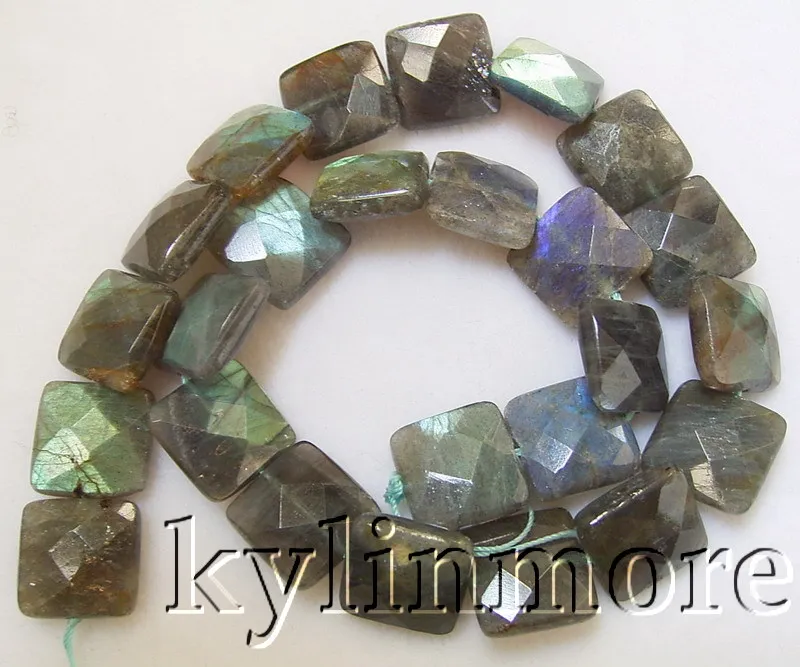 

Women's 16MM labradorite Faceted Square Beads 15.5''