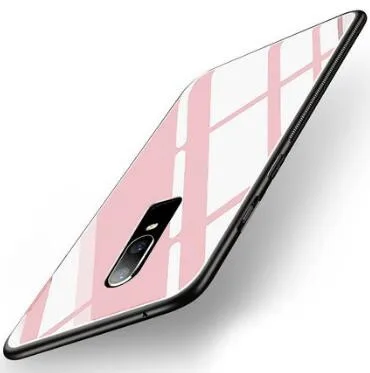 Для oneplus 6 Чехол One Plus 6 Чехол антидетонационный Fundas мобильный телефон закаленное стекло защитный чехол для Coque oneplus 6 op6 1+ 6 - Цвет: Pink