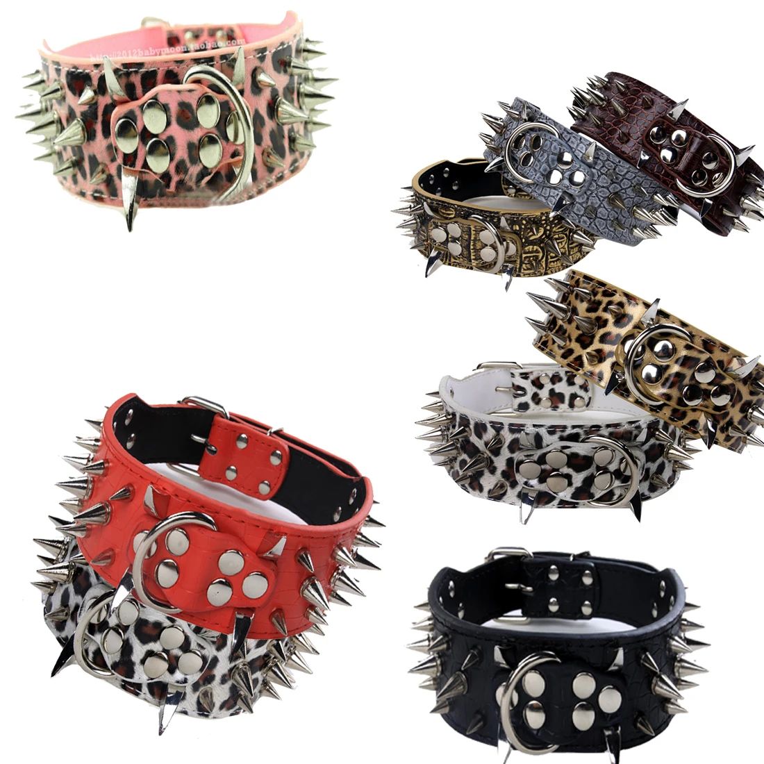 

New Pet Dog Collar Rivet PU Leather Leash Puppy Necklace Pet Dog Adjustable Collar Dog Accessories