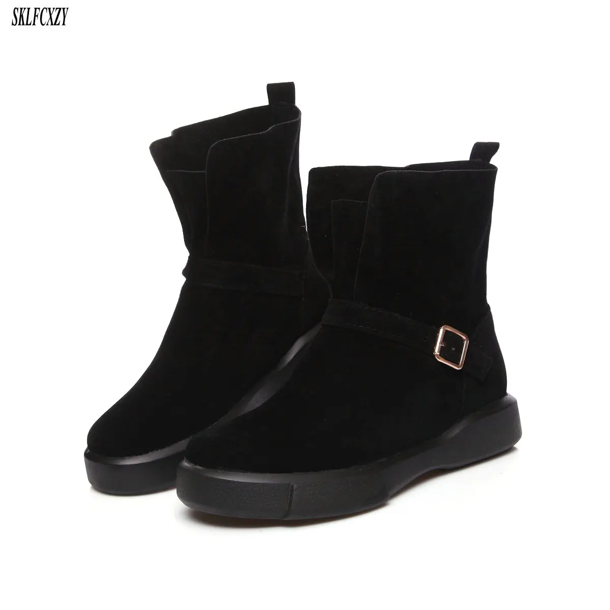 

Winter European new style warm women's boots plush snow boots flat comfortable young women's shoes size 34-43