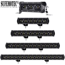 6D Lens Single Row Led 4x4 Offroad Work Light Bar For Off road 4WD Trucks SUV ATV 12V 24V Trailer Motorcycle Car External Lights