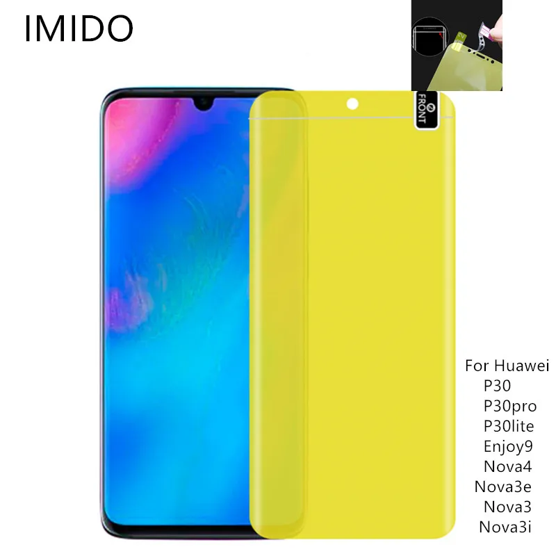 

For Huawei P30 P30pro P30lite Enjoy9 3D Full Cover Soft Hydrogel ScreenTPU Protector Film Nova4 Nova3e Nova3 nova3i (Not glass)