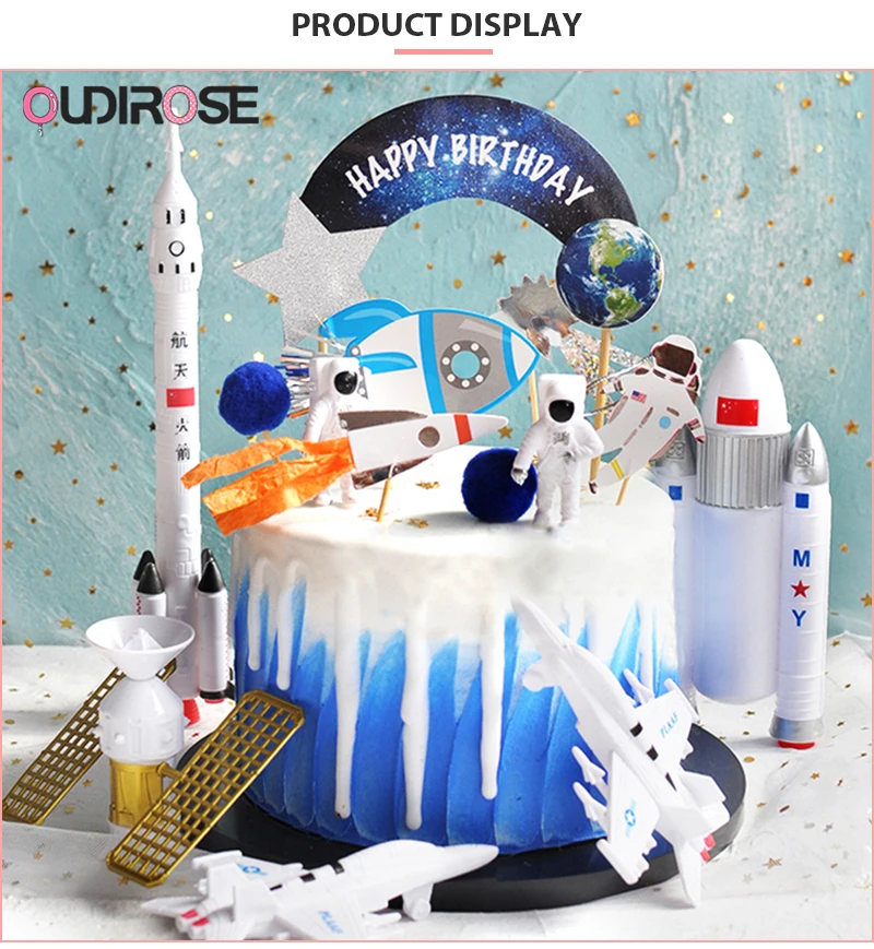 Астронавт мечта студентов серии Топпер для торта «С Днем Рождения» кекс Топ флаги украшения торта Baby Shower вечерние принадлежности для свадьбы