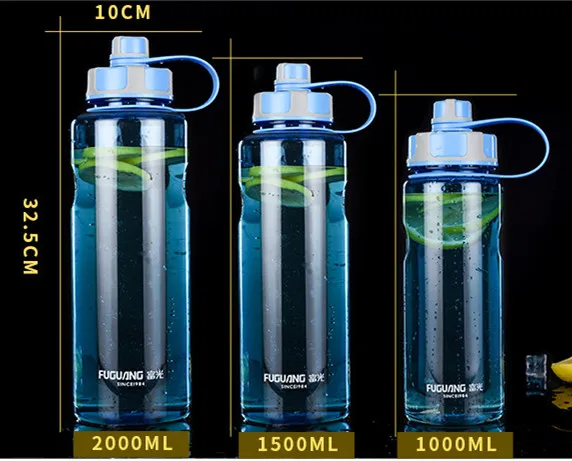 JOUDOO Outdoor Water Bottles 1000ml 1.5L 2L Big Capacity Plastic Sports Bottle with Tea Infuser Fitness Leak-proof 35