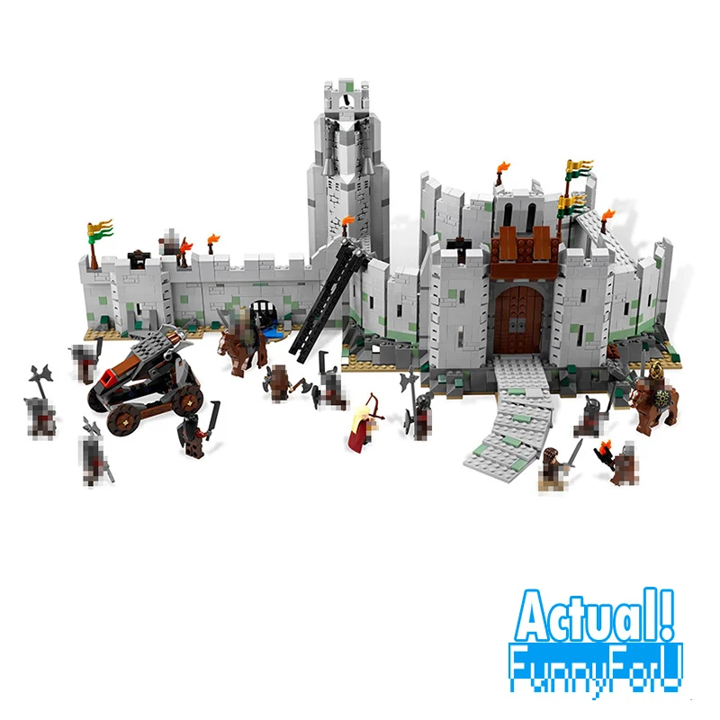 

In Stock Lepin 16013 The Lord of the Rings 1368Pcs Series The Battle Of Helm' Deep Model Building Blocks Bricks Educational Toys