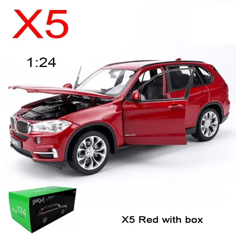 1:24, 5 серия, X5, модель автомобиля,, имитация, сплав, модель автомобиля, рулевое колесо, соединение переднего колеса, для взрослых, высокое качество, коллекция, подарок - Цвет: X5 Red