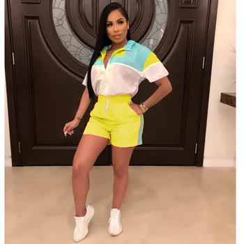 

Spring Summer Women Jumpsuit Bodycon Playsuit Bodysuit Overalls Rompers Plus Size Patchwork Color Active Jumpsuits