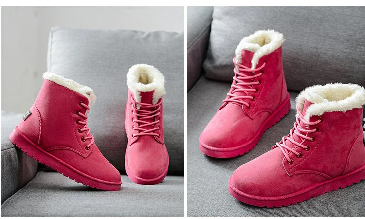 Fashion women boots warm snow ankle fur comfortable