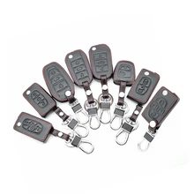 La capa superior de cuero genuino cuero coche caso clave para Peugeot 107, 206, 207, 208, 306, 307, 308, 407, 408, 508 RCZ para Citroen C2 C3 C4 C5