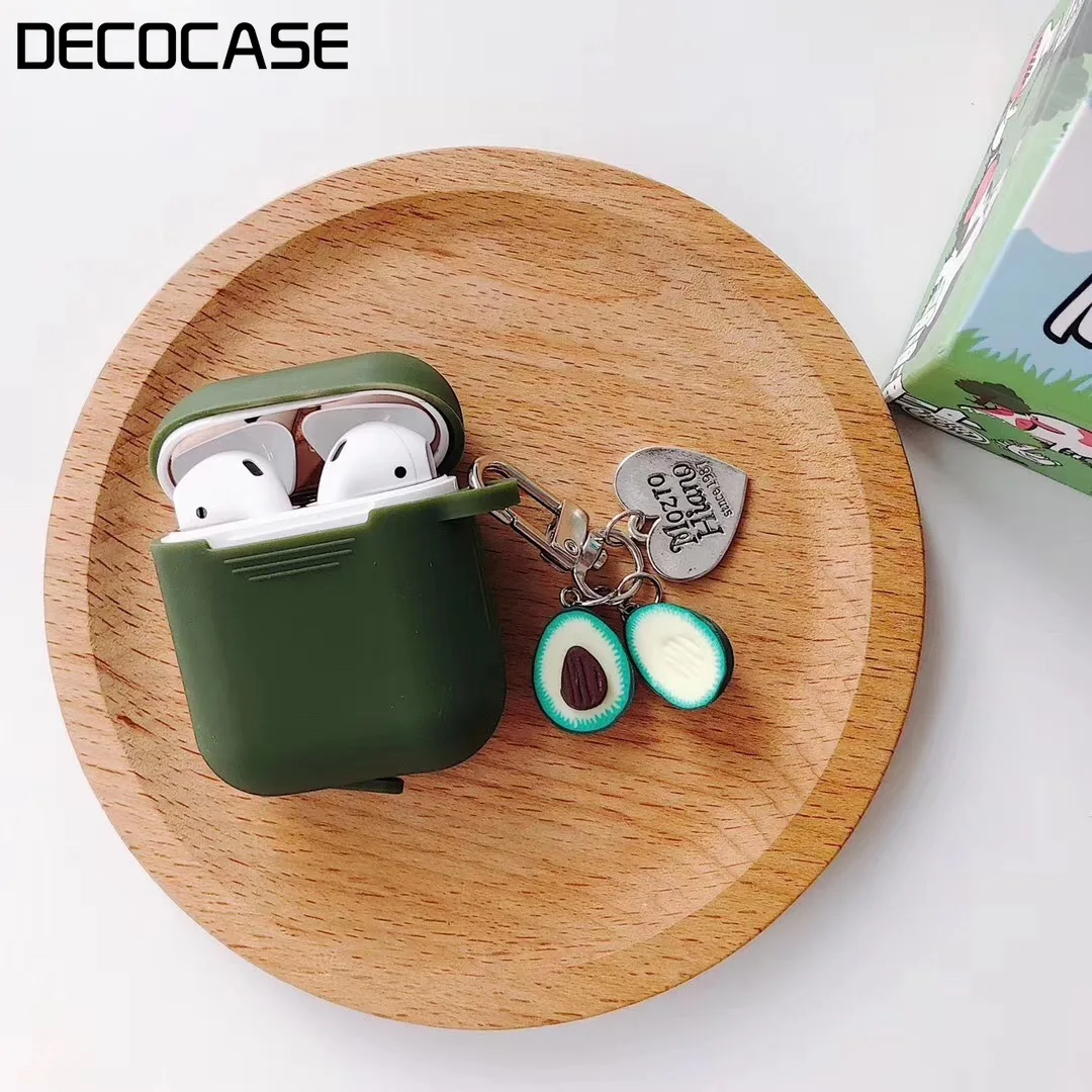 Decocase зеленый авокадо ТПУ силиконовый Bluetooth беспроводной чехол для наушников AirPods