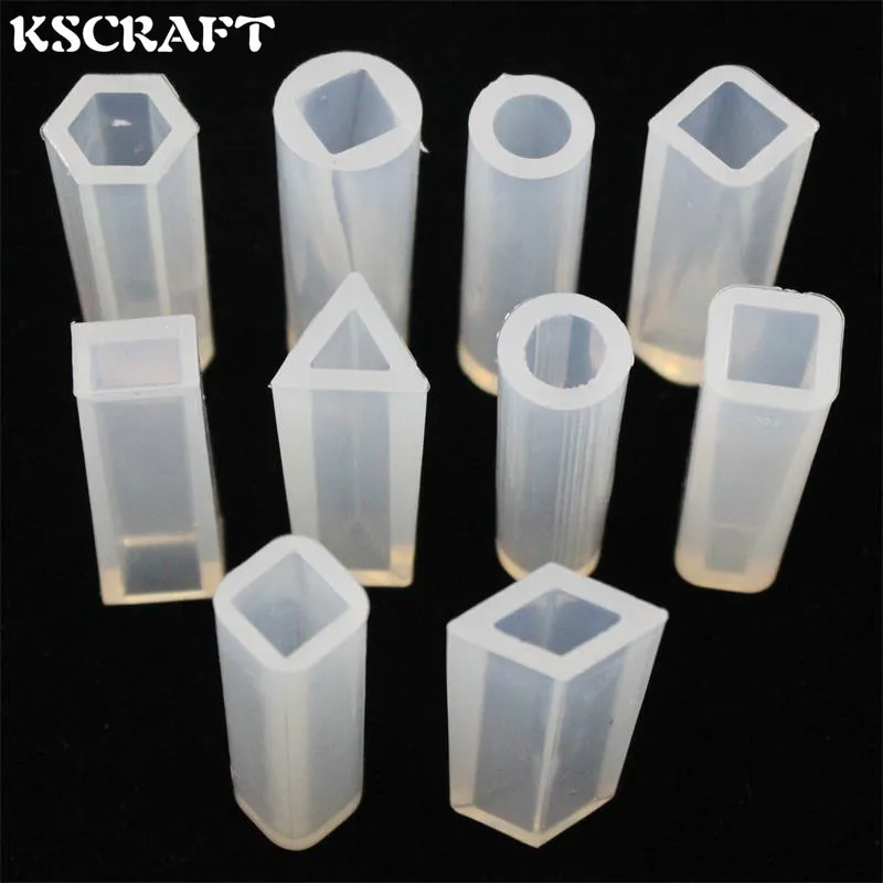 

KSCRAFT 1pc Different Shape Designs Cabochon Silicon Mold Resin Long Cylindrical Trapezoidal Crystal Mould DIY Handmade Craft