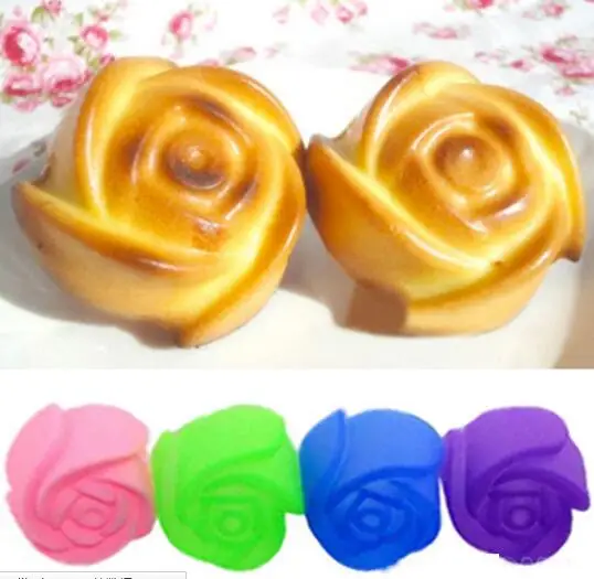 

7cm Real Stocked Soap Mold Christmas New 1pcs Silicone Rose Muffin Cookie Cup Cake Baking Mould Chocolate Jelly Maker