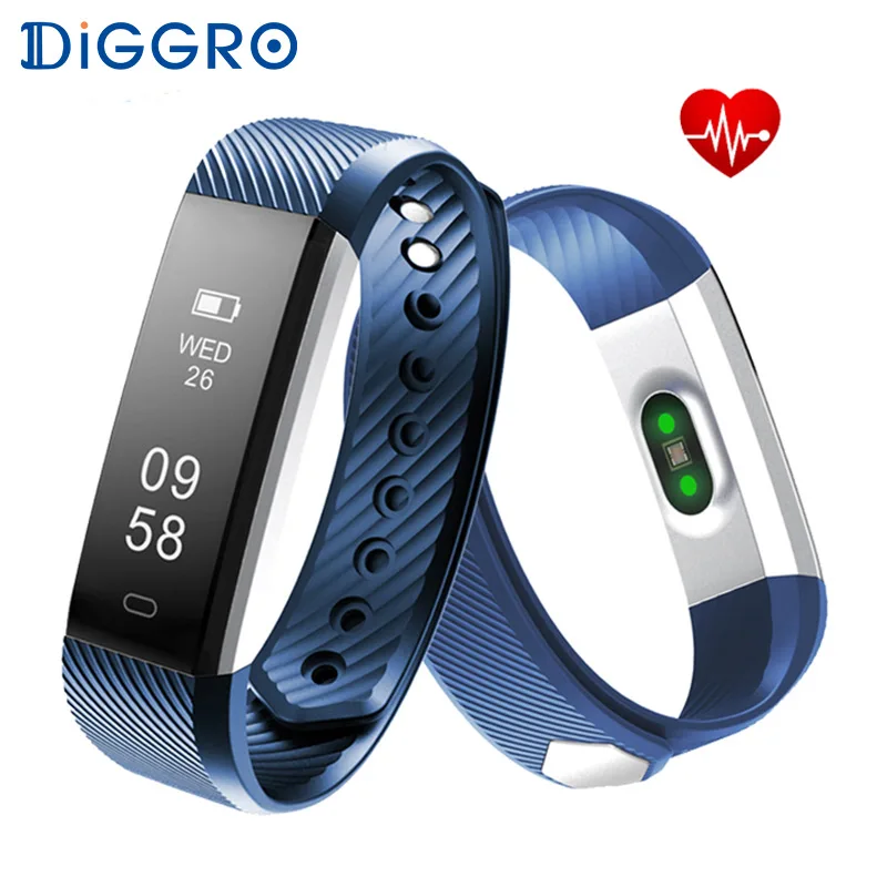 

Diggro ID115 HR Wristband Heart Rate Monitor Fitness Bracelet Sport Tracker Waterproof Bluetooth id115hr Smart band for iphone