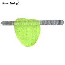 Дизайном в виде волнистых линий текстурированный прозрачный Скалка с тиснением Отделка Инструменты для печенья-A272