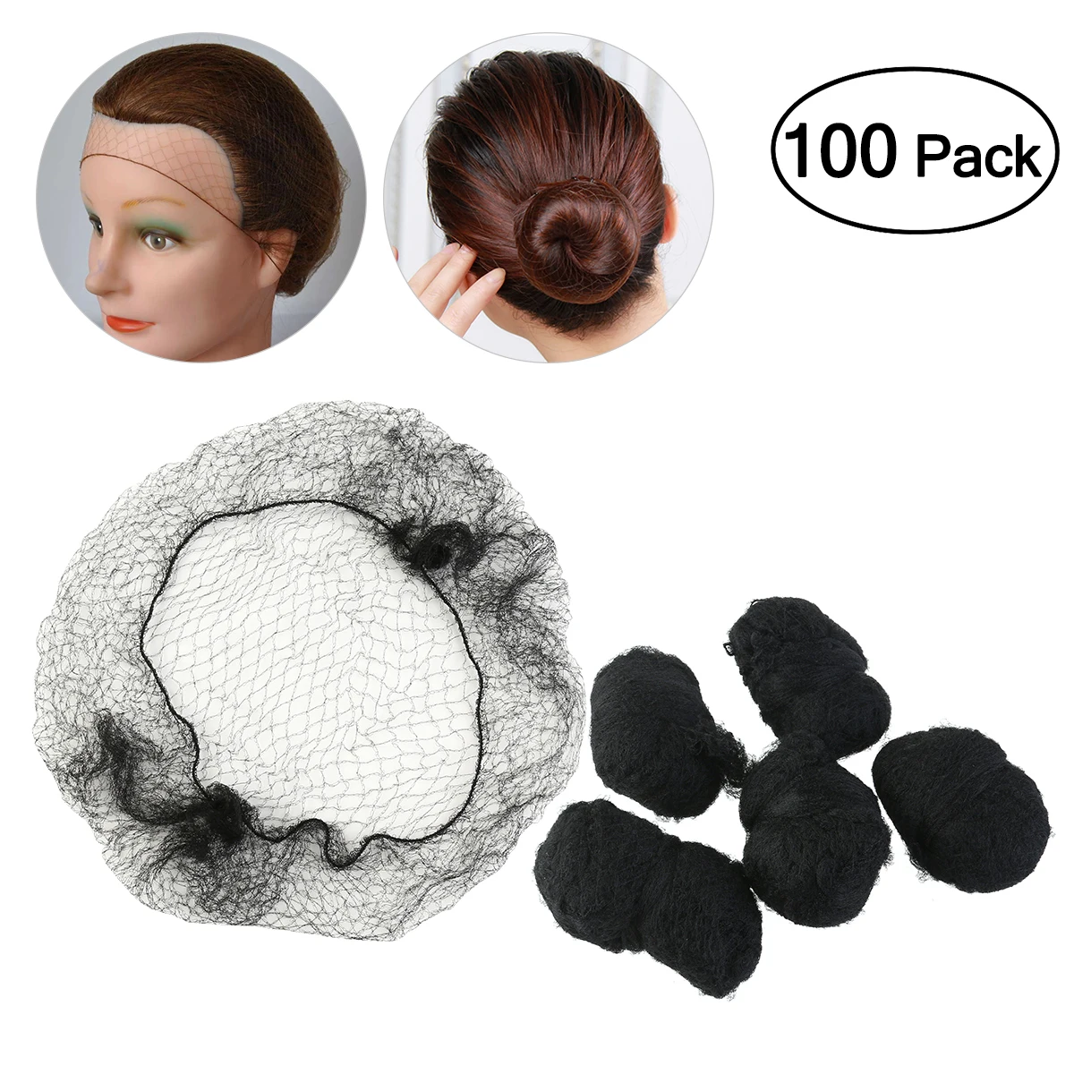 

100pcs High Quality Dancing Hairnet For Bun Hair Styling Invisible Disposible Net
