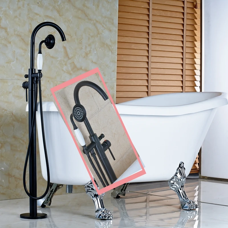 

Modern Oil Rubbed Bronze Bath Tub Faucet Mixer Single Handle Ceramic Valve Tap