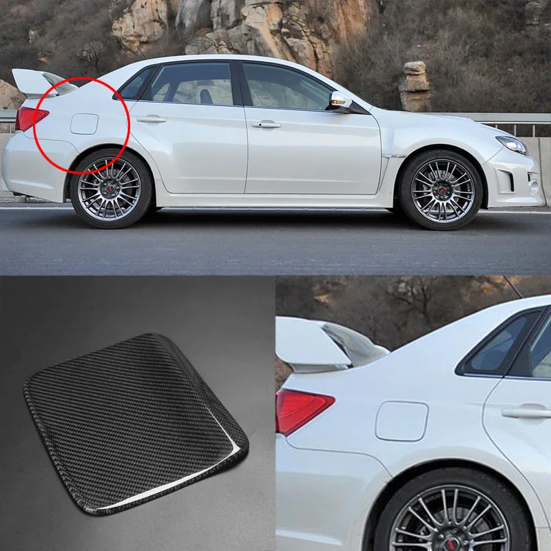 3D Real Carbon Fiber Gas Fuel Cap Door Cover Pad Sticker Decal For
