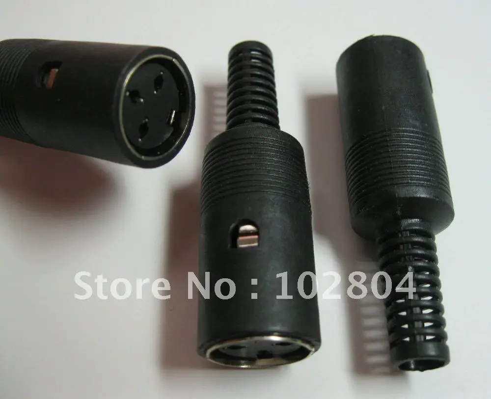 

80 Pcs DIN Jack Connector 3 Pin with Plastic Handle