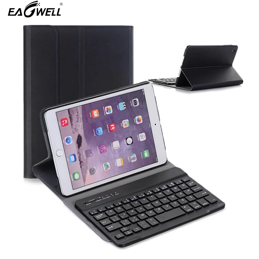 

Eagwell 2 in 1 Detachable Wireless Bluetooth Keyboard + PU Leather Case For iPad 2/3/4 Ultra thin PC + ABS Keyboard Cover
